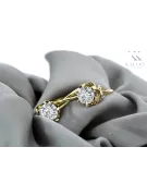 Kolczyki Vintage Biżuteria Cyrkonia 14k żółte złoto vec019y